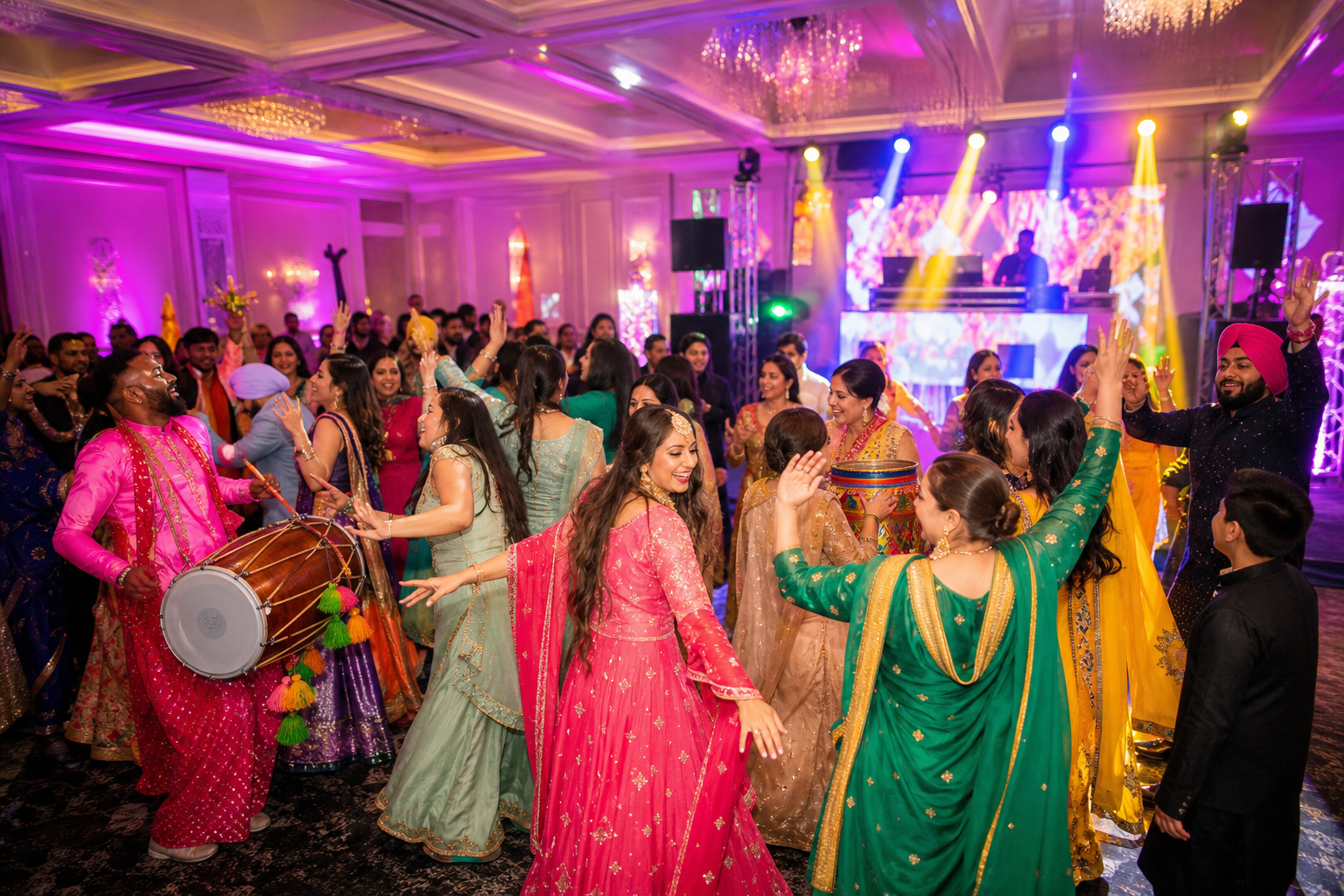 Punjabi jaago celebration dance floor